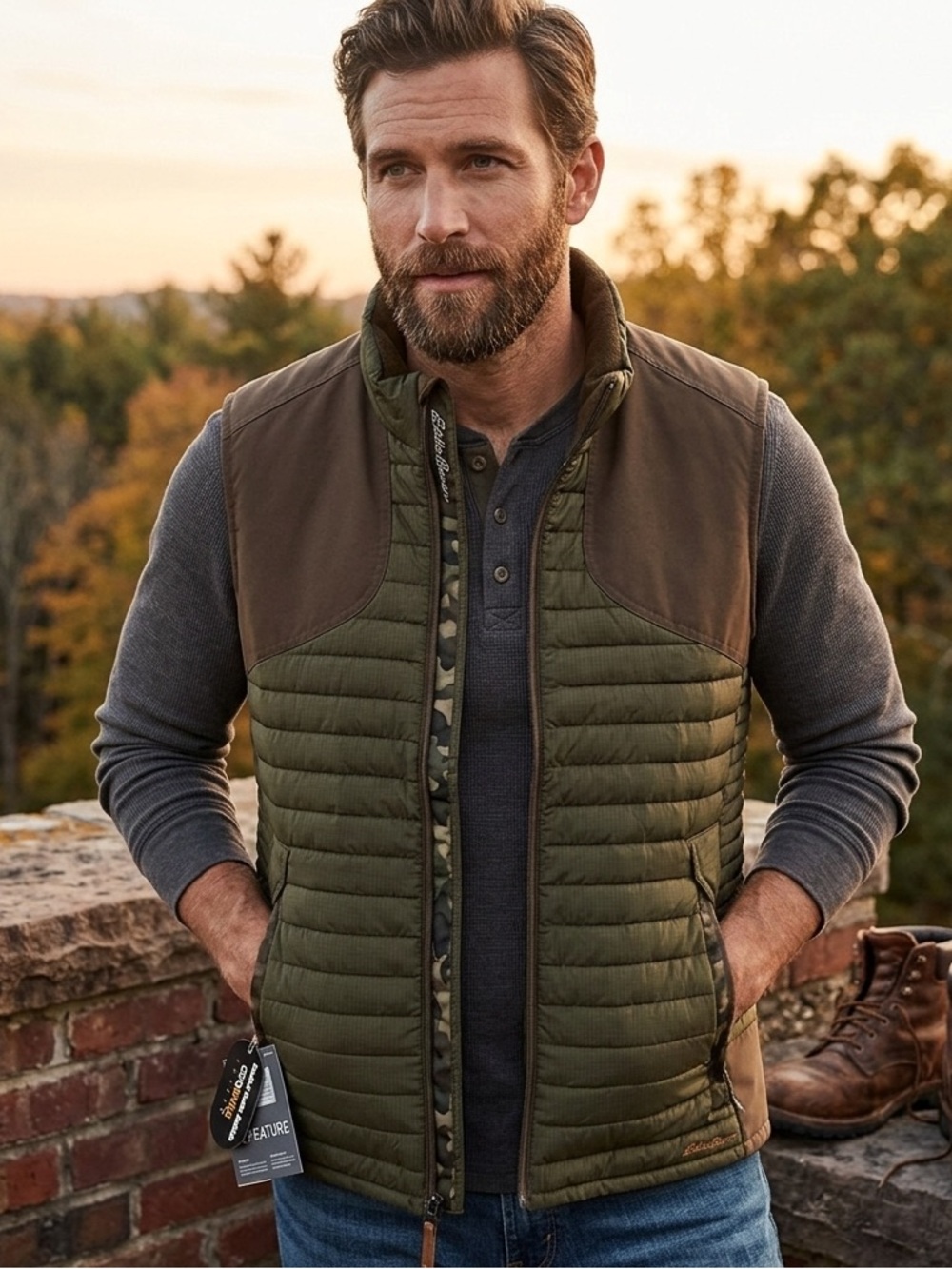 Eddie Bauer NEW SIZE XL Women's Olive Green Quilted Vest